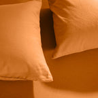 Φανελένιες Μαξιλαροθήκες Σετ 2τμχ Πειραϊκή Πατραϊκή 52X78 Orange Ochre